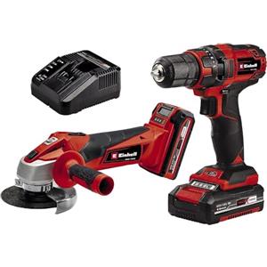 Einhell TC-TK 18 Li Kit Trapano e smerigliatrice (18 V, trapano avvitatore TC-CD 18/35 Li + smerigliatrice angolare TC-AG 18/115 Li, incl. batteria da 1,5 Ah e 3,0 Ah e caricabatteria)