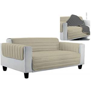 Italian Bed Linen Datex Copri Divano Trapuntato Doubleface, 100% Microfibra Anallergica, Tortora/Grigio Scuro, 1 Posto