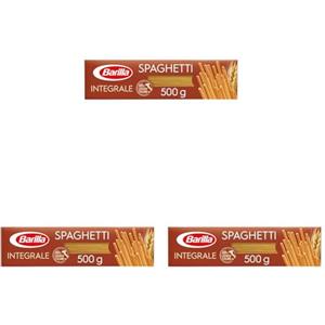 Barilla Pasta Spaghetti Integrali, Pasta Lunga di Semola Integrale di Grano Duro - 500 g (Confezione da 3)