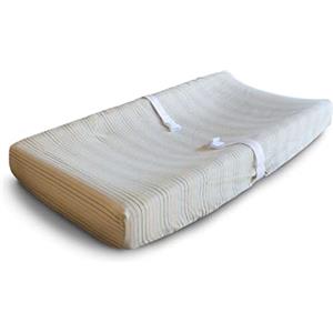 Mushie Fodera per Fasciatoio Lavabile | 70 x 45 cm | Adatta per Fasciatoi Standard | Cinture di Sicurezza Regolabili | Accessori per Bambini Sicuri e di Alta Qualità | Retro Stripes