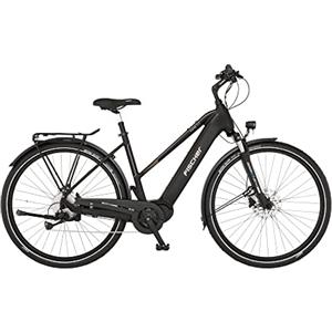 Fischer Viator 4.2i, Bicicletta Elettrica Donna Uomo RH 45cm Motore Centrale 80Nm Batteria 36V E-Bike Trekking, Nero Opaco, 45cm-711Wh