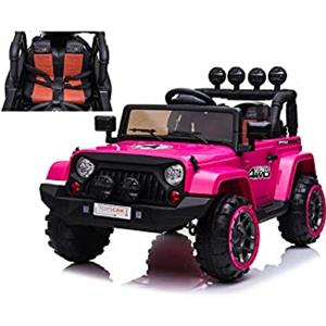 TOYSCAR Macchina Elettrica Per Bambini Fuoristrada Adventure Full Optional Auto Elettrica Per Bambini Telecomandata Sedile In Pelle Porte Apribili Doppio Motore Elettrico 12V TOYSCAR Fucsia