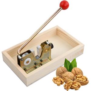 Cozlly Schiaccianoci Noci, Cracker con Funzione Leva Schiaccianoci Acciaio Inox, Dimensione Regolabile Schiaccia Mandorle con Vassoio di Legno, Strumento di Apertura per Noci Macadamia Pecan