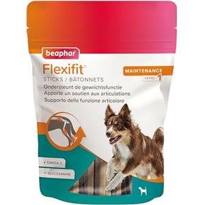 Beaphar Flexifit Sticks, Integratore Articolare per Cani, con Omega 3 e Glucosamina, per la Salute di Articolazioni e Ossa, Gusto Carne, 175 g