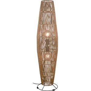 RL LIVE YOUR LIGHT Reality Leuchten Lampadaire MIKI R41102026, Métal Noir mat, Abat-jour Marron, excl. 2x E27