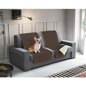 Italian Bed Linen ELEGANT Fascia Copridivano, in microfibra, Marrone/Panna, 60 x 190 cm