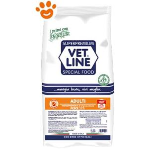 Vetline Crocchette per Cani Adulti di Taglia Piccola al Pesce - Monoproteico 12,5 Kg con 7 Erbe Officinali