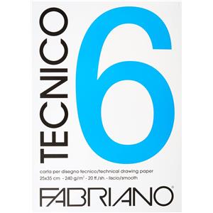 FABRIANO Blocco Tecnico 6 - 25x35cm - 20 Fogli - 240gr - Liscio