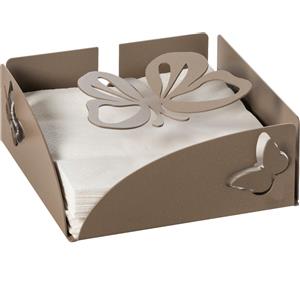 ARTI & MESTIERI Portatovaglioli Farfalloso Beige in Ferro - Design Elegante e Dimensioni Compatte