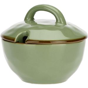ROSE & TULIPANI Zuccheriera Verde Oliva 250cc in Stoneware - Lavabile in Lavastoviglie e Utilizzabile in Microonde