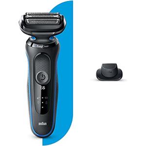 Braun Series 5 50-B1200s Rasoio Elettrico Barba con Rifinitore di Precisione, Wet&Dry, Ricaricabile, Rasoio a Lamina senza Fili, Blu, Idea Regalo San Valentino