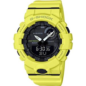 Casio Orologio Al quarzo Uomo, misura cassa 54.00mm con quadrante Nero Analogico - Digitale e cinturino Giallo in Gomma GBA-800-9AER