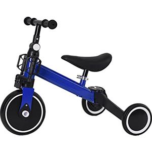 Drumm 3 in 1 triciclo bicicletta per bambini,Draisienne Bicicletta da equitazione Triciclo bambino evolutivo 1-4 anni,Manubrio regolabile,Sella regolabile,Girello,Regalo (Blu(3 en 1）)