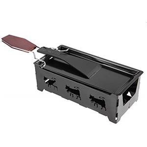 Ladieshow Mini Raclette, Piastre Per Raclette Antiaderente Raclette Formaggio Con Manico In Legno, Griglia Elettrica Per Raclette Con Una Spatola, Riscaldata Da Candlelight Per Formaggio Fuso