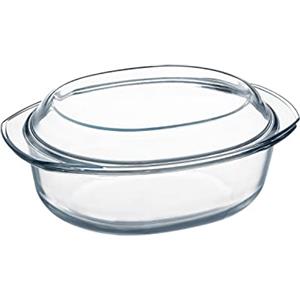 NUTRIUPS Casseruola ovale in vetro con coperchio, casseruola in vetro con coperchio, casseruola in vetro con coperchio in vetro (ovale-1L)