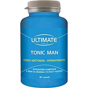Ultimate Italia - Tonic Man integratore con arginina, maca e selenio per la virilità e la fertilità maschile - 80 compresse - favorisce la spermatogenesi, senza glutine e lattosio