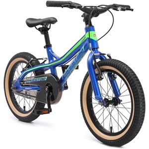 BIKESTAR Bicicletta bambini 4 anni da 16 pollici telaio in alluminio | Bici per bambino et bambina Mountainbike con freno V-Brake | Blu Verde
