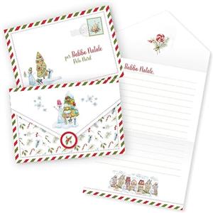 LINA OFFICINE GRAFICHE CREATIVE letterina per babbo natale PUPAZZO DI NEVE CON ALBERO