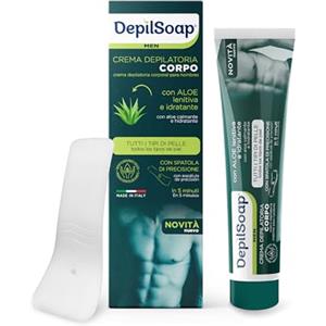 Depilsoap® - Crema Depilatoria Uomo - Confezione Da 150 Ml - Adatta A Tutti I Tipi Di Pelle - Senza Ammoniaca - Arricchita Con Ingredienti Naturali Come Aloe E Vitamina E