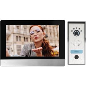 Miratic Kit Videocitofono Monofamiliare 4 Fili 7 Touch Screen Full HD Videocitofono Smart Colore Nero-Argento Progettato per il Montaggio in Superficie