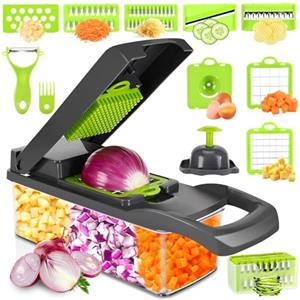 Farerkass Mandolina per Verdure, Taglia Verdure, Affetta Verdure, 16 in 1 Tagliaverdure Manuale, Spiralizzatore di Verdure, Mandolina per Professionale, Taglia Patate