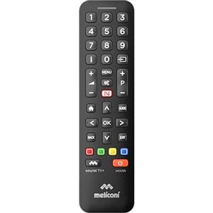 Meliconi Easytel TV+ Telecomando Universale per TV e Smart TV, Accesso Rapido a HOME e Netflix, Modalità Bambino, Facile Programmazione, Assistenza Italiana