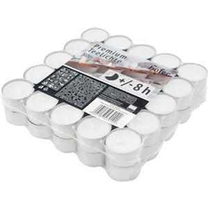 Hofer Premium Tealight Candele Bianche Non profumate - 50 Pezzi - Tea Light Candeline Cera Antigoccia - Durata di combustione 8 Ore - 1 x Set di 50 Lumini