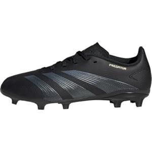 adidas Predator League J Football Boots Firm Ground, Scarpe da Calcio Unisex-Adulto, Core Black/Carbon/Gold Metallic, 33.5 EU