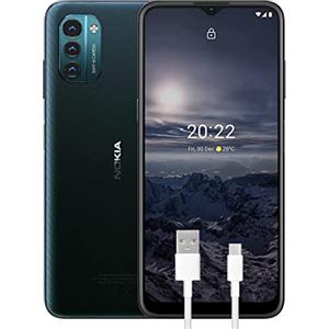 Nokia G21 - Smartphone 4G 128GB, 4GB RAM, 90Hz HD+, Tripla Camera 50 Mp, Batteria 5050 mAh, Ricarica Rapida, Dual Sim, Versione con Cavo USB Type-C Aggiuntivo 1m, Blu (Nordic Blue), Display 6.5