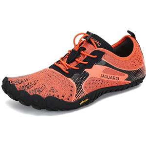 SAGUARO Estate Scarpe Barefoot Minimaliste Uomo Comode e Leggere Antiscivolo Trekking Trail Running Scarpe Asciugatura Rapida Outdoor e Indoor Arancione 43