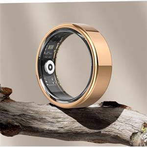 DEKELIFE 2024 Smart Ring Uomo Donna, Anello Smart Fitness Tracker con Frequenza Cardiaca, SpO2, Monitoraggio del Sonno, 20 Modalità Sport Impermeabil IP68 per Android e iOS, Misura 8, Oro