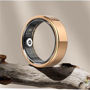 DEKELIFE 2024 Smart Ring Uomo Donna, Anello Smart Fitness Tracker con Frequenza Cardiaca, SpO2, Monitoraggio del Sonno, 100+ Modalità Sport Impermeabil IP68 per Android e iOS, Misura 12, Oro