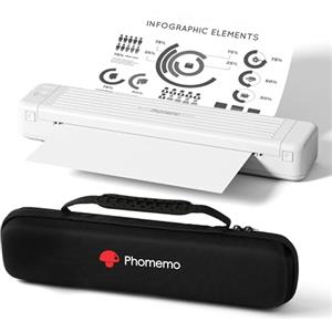 Phomemo P831 Stampante Portatile A4, Stampante Termica A4 Compatibile con Telefoni Cellulari e Laptop, Stampante Portatile Termica per Ufficio, Viaggi, Studio, Casa, con 1 Custodia