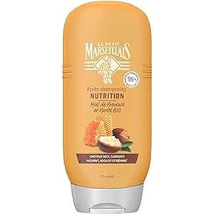 Le Petit Marseillais | Cura Express 1 Min Nutrition Miele & Karité Bio (flacone da 200 ml) - Balsamo per capelli secchi e fragili - 95% di ingredienti di origine naturale