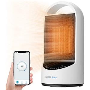 INKBIRDPLUS Termoventilatore Basso Consumo Wifi 1500W,Programmatore 24h Ore,Protezione Sicuro,APP Controllo,Stufetta Elettrica Riscaldamento Portatili per Ambienti,Uffici,Bagno