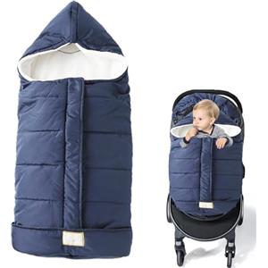 Qooloo Sacco Termico Passeggino Universale, Coprigambe Passeggino, Sacco Termico Passeggino Invernale, Cappuccio, Impermeabile, lavabile