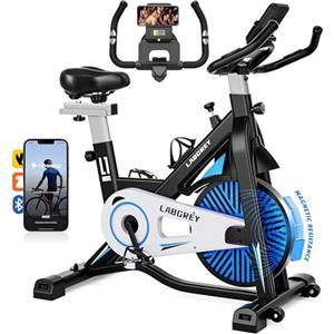 LABGREY Cyclette Professionale, Bicicletta ad attrito Indoor da Camera con Schermo LCD e Portabicchieri, Volano 15kg, per Fitness ed Esercizio a Casa (Nero - Resistenza Magnetica)