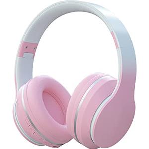 Usoun Cuffie Wireless Over-Ear, Cuffie per Bambini Bluetooth Senza Fili, cuffie bambini con Microfono, HiFi Stereo, Cuffie Wireless e Cablate, Micro SD/TF per Bambini/bambino/Adulti/Telefono/PC(Rosa)