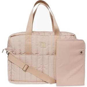 Jollein Borsa fasciatoio Puffed Muschio - Biscuit - Impermeabile - Borsa per passeggino - Borsa multifunzione - Marrone chiaro