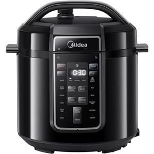 Midea Pentola a pressione elettrica 9 in 1, 12 preset multicooker istantaneo antiaderente, pentola per yogurt, cuoci riso Slow Cooker Sauté, pentola interna in acciaio inox, 6 quarti nero