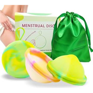 Ketliyaze Disco Mestruale,Coppetta Mestruale da 2 pezzi con Taglia S+L e Borse per Riporre, Disco Mestruale Riutilizzabile e Alternativa Sostenibile Agli Assorbenti per lo Sport,il Nuoto e l'intimità