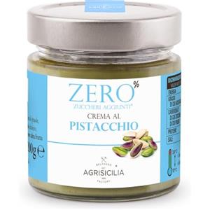 Agrisicilia crema spalmabile al Pistacchio zero% zuccheri aggiunti con poche calorie e ideale per colazione e merenda vasetto da 200 grammi