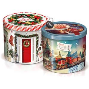 CAIYA Balocco, il Pandoro Classico Originale Tradizionale e Soffice 750 g con Portachiavi - Confezione Regalo in Latta Merry Christmas 2022