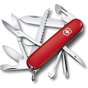 Victorinox Multiuso Fieldmaster, 15 Funzioni, Made in Switzerland, Multi-strumento con Gancio multiuso, Apriscatole, Forbici, Rosso