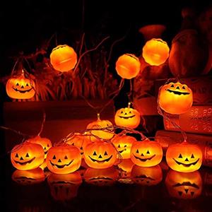 Loiina Zucca di Luci Stringa Halloween 3Meters 20 LED Lanterna Zucca Stringa per Feste Halloween