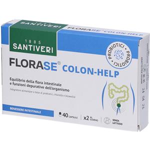 Santiveri Florase Colon Help - Integratore con Probiotici, Chlorella e Boswellia per il Benessere Intestinale - 40 Capsule