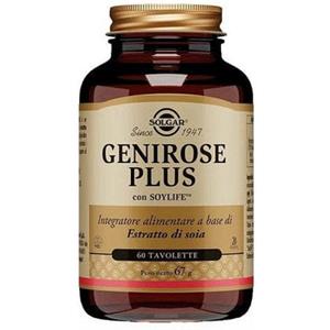 Solgar Genirose Plus - Integratore Alimentare con Estratto di Soia per Menopausa, 60 Tavolette