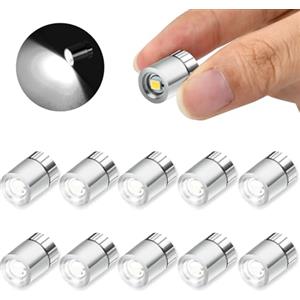 Mstnoixgc 10 pcs Mini Luce LED, Luce LED Piccola Con Batteria, Micro Luci LED, Piccola Lampada Giocattolo, Adatta per Decorare Le Case Delle Bambole, Modello Fai Da Te (Luce Bianca)