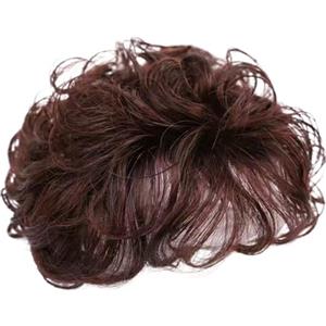 QmjdDymx Topper Per Capelli Corti Con Frangetta, Topper Per Capelli Per Donne Topper Per Capelli Ricci Sintetici Topper Traspiranti Pezzi Per Capelli Clip In Topper Per Parrucca, Marrone Scuro