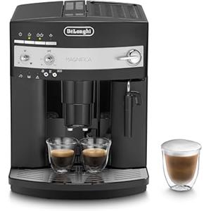 De'Longhi ESAM3000, Macchina da caffè Automatica, Chicchi macinati al momento, 2 Bevande One Touch, Montalatte classico, Spegnimento Programmabile, Nero